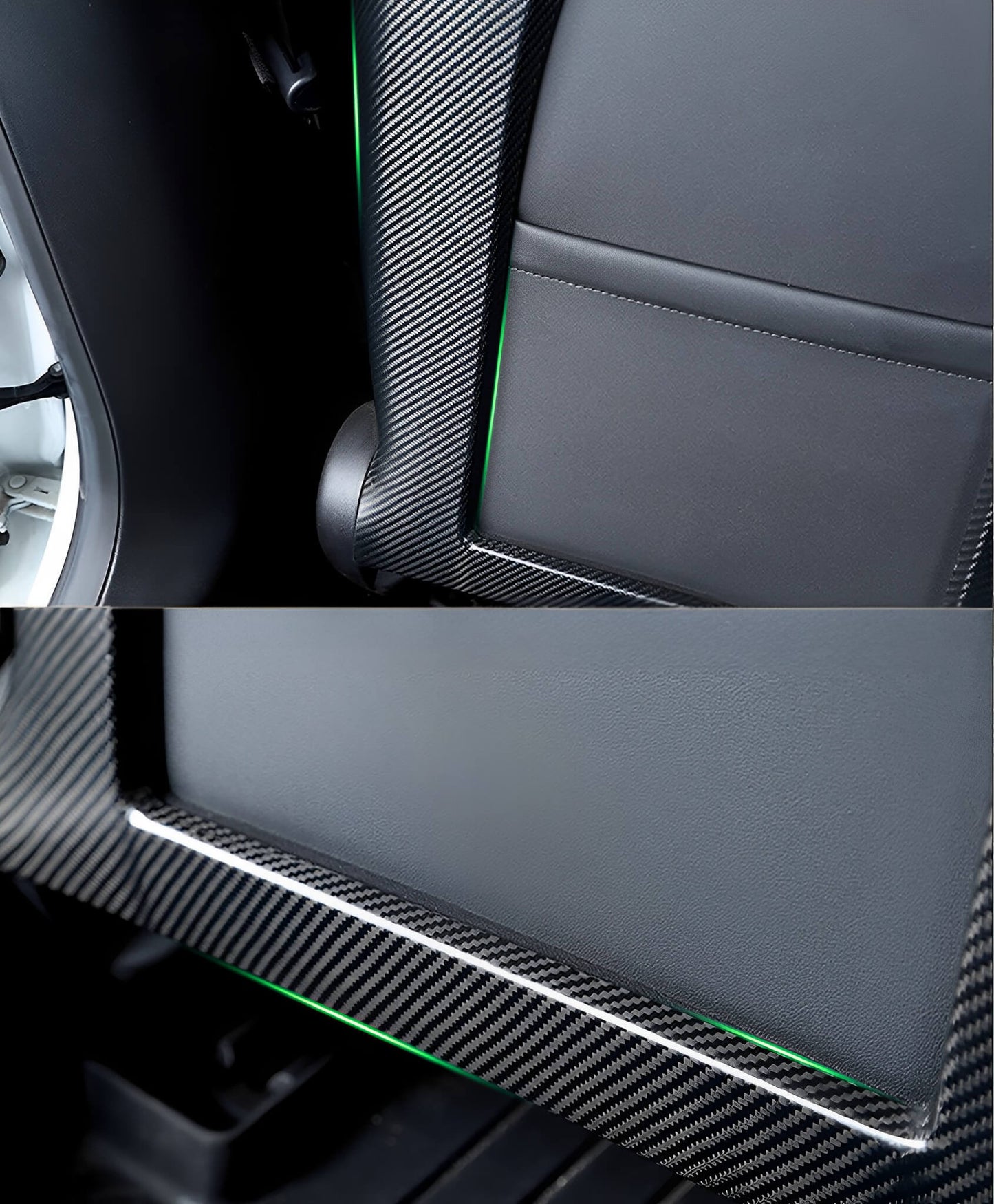 Carbon Fiber Racing Seat Back Cover Protector for Tesla Model Y 3