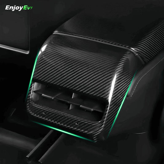 Carbon Fiber Rear AC Outlet Cover Wrap for Tesla Model 3 Y - EnjoyEV