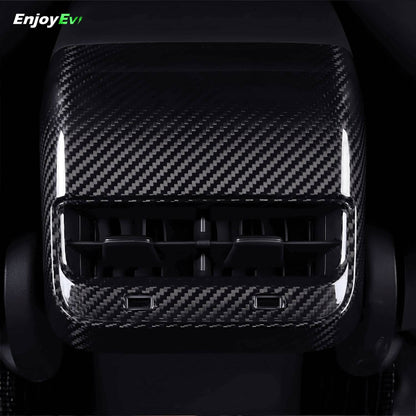 Real Carbon Fiber Rear AC Outlet Cover Wrap for Model 3 Y - EnjoyEV