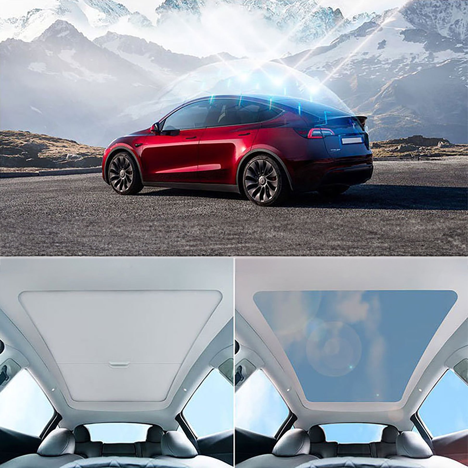 Best Tesla Model Y 3 Retractable Glass Roof Sunshade