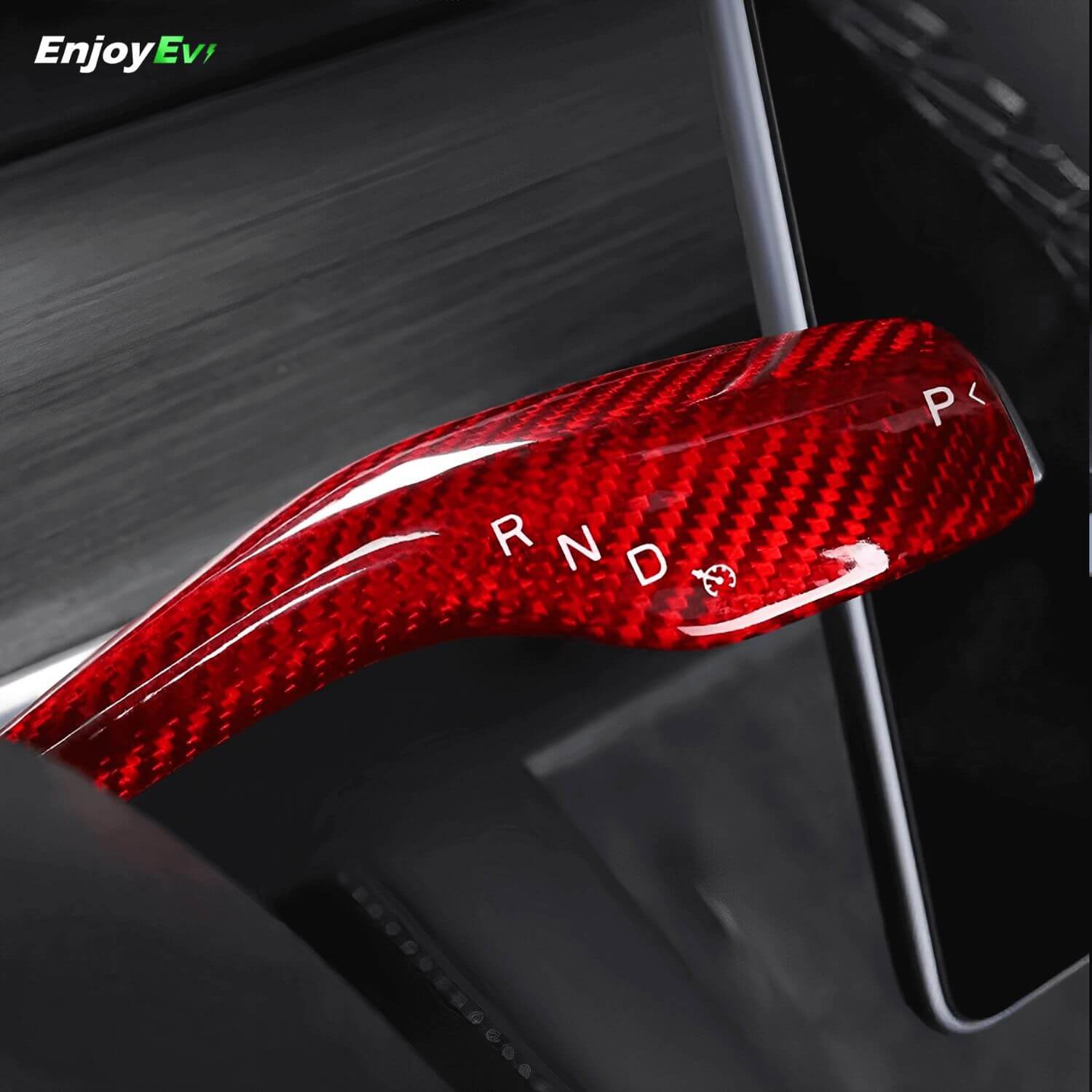 Red Gear Stalk Covers for Tesla Model 3/Y - EnjoyEV