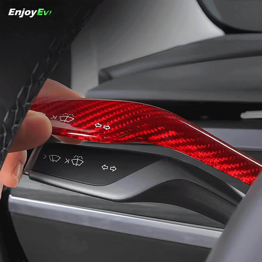 Carbon Fiber Gear Stalk Covers for Tesla Model 3/Y - EnjoyEV
