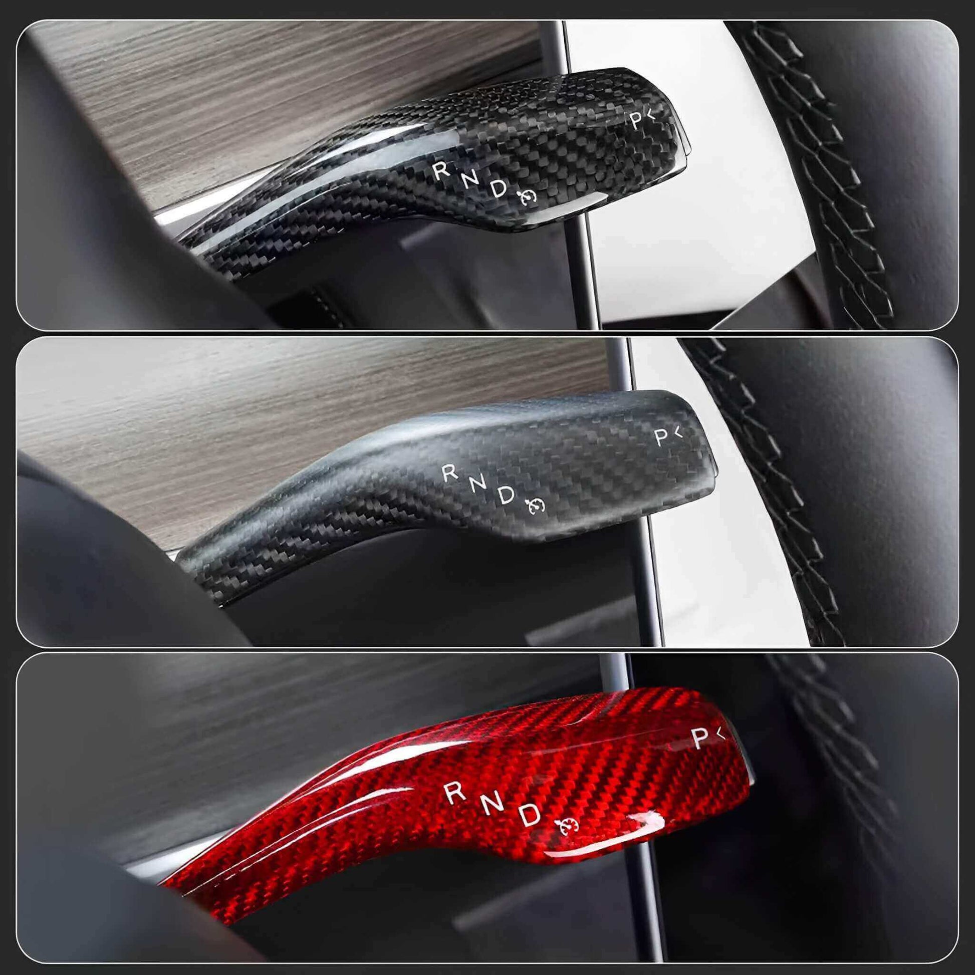 Tesla Model 3/Y carbon fiber Gear Stalk Covers - EnjoyEV
