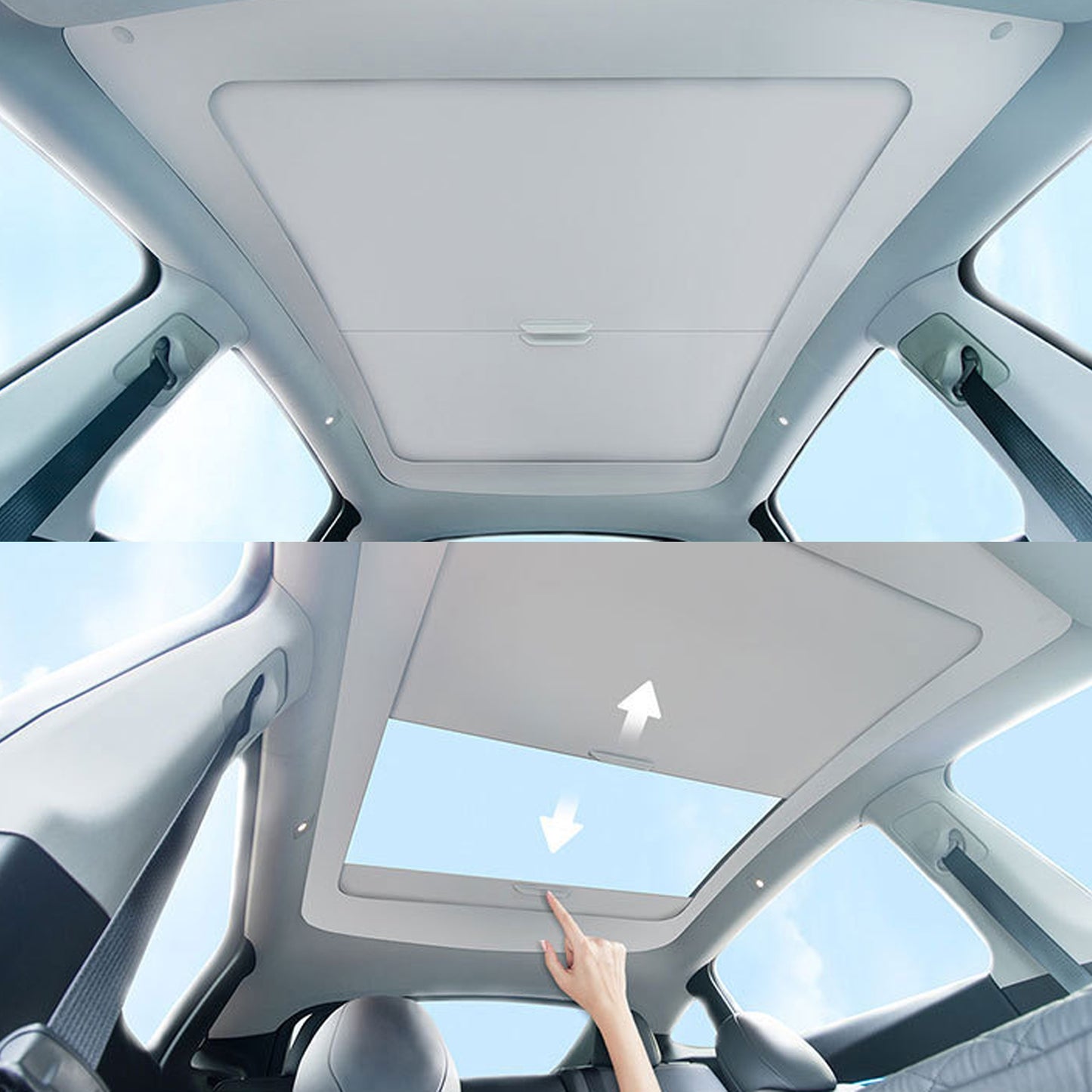 Tesla Model Y 3 Retractable Glass Roof Sunshade