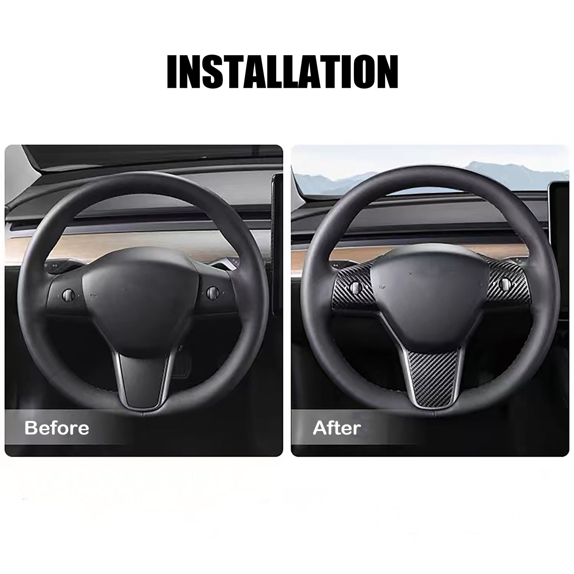Steering Wheel Wrap Cover For Tesla Model 3 & Y - EnjoyEV
