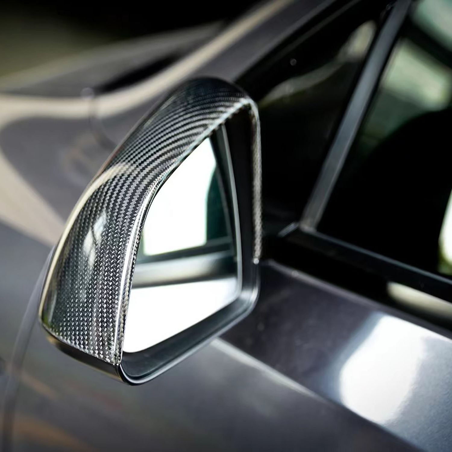 Tesla Model 3 Y X S Carbon Fiber Side Mirror Caps- EnjoyEV