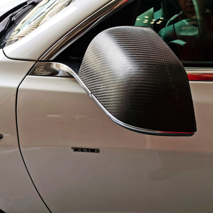 Carbon Fiber Mirror Covers Overlays For Tesla Model 3/Y/S/X - EnjoyEV