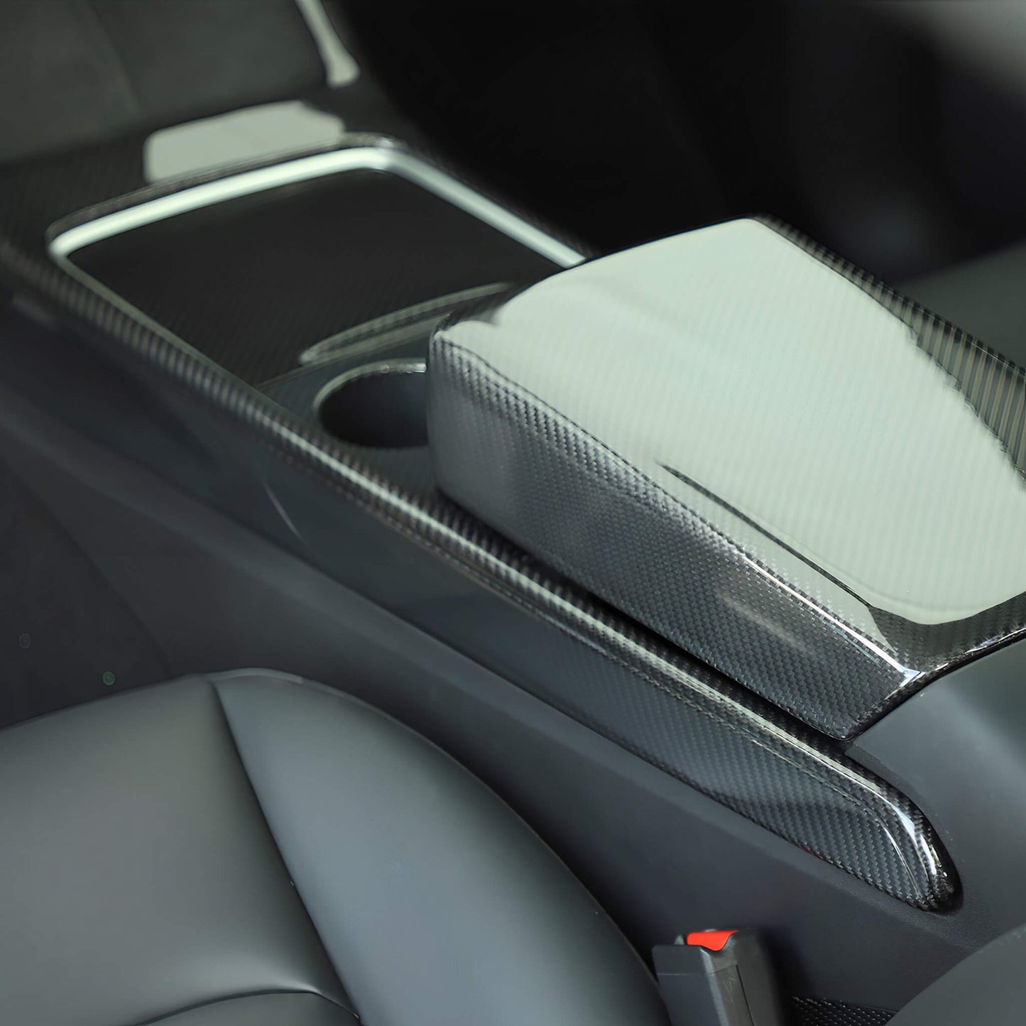 Carbon Fiber Center Console Side Panel Covers for Tesla Model Y 3- EnjoyEV