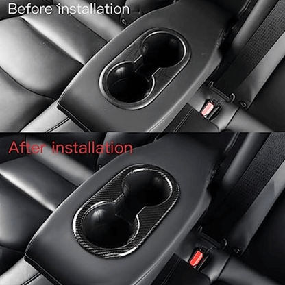 Best Carbon Fiber Cup Holder Cover Trims For Tesla Model 3 & Y