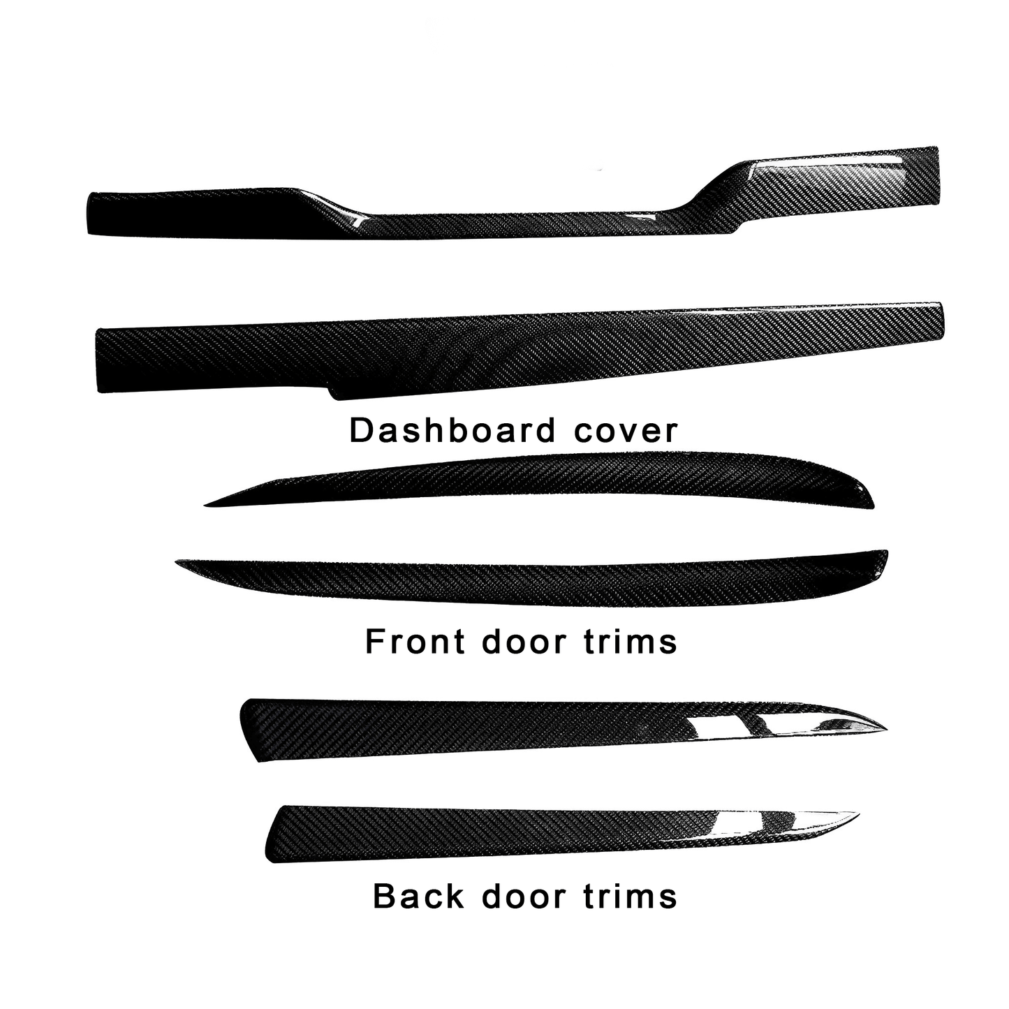 Tesla Model S / X Carbon Fiber Dashboard Panel Door Trims