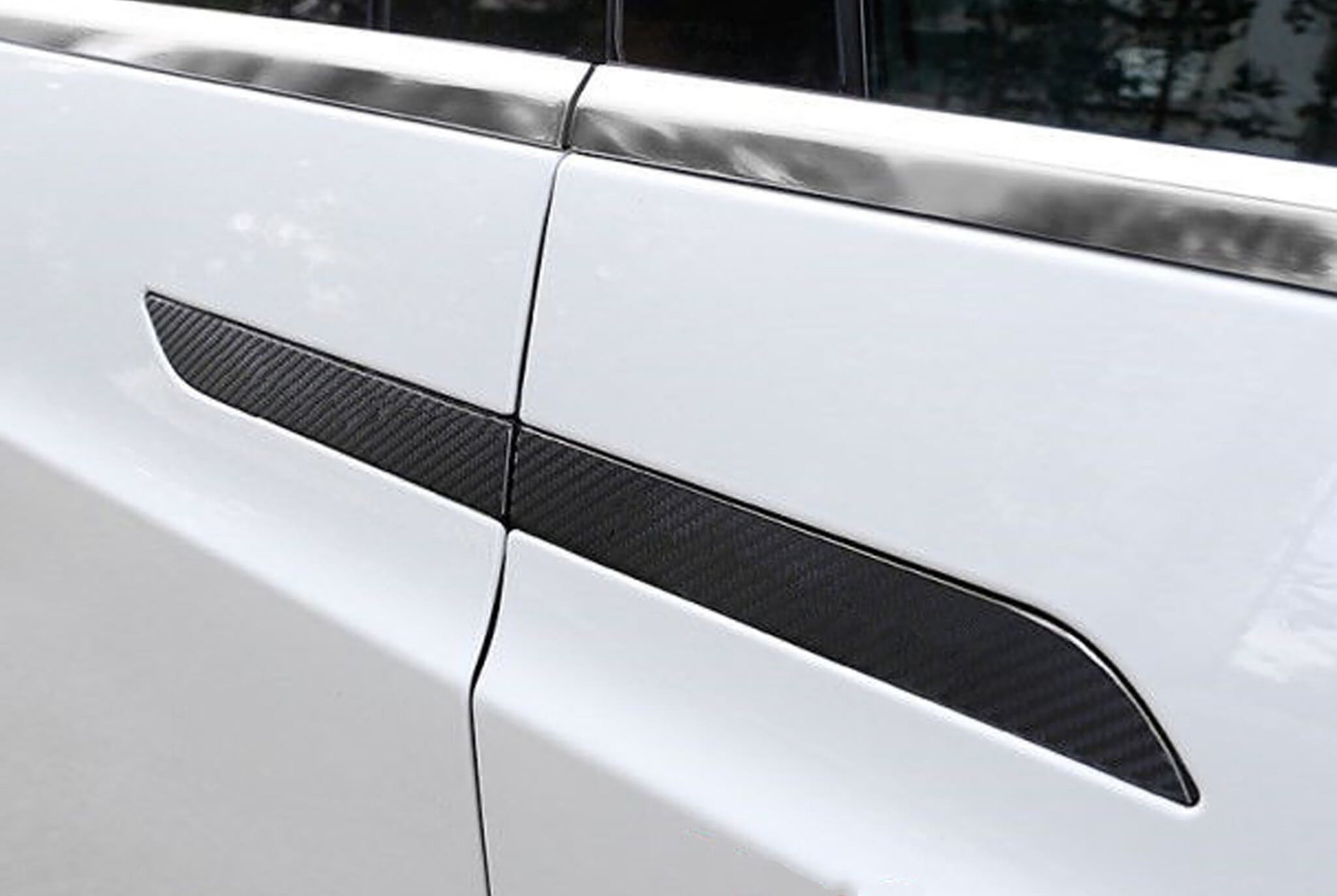 Real carbon fiber door handle wrap covers for tesla model x