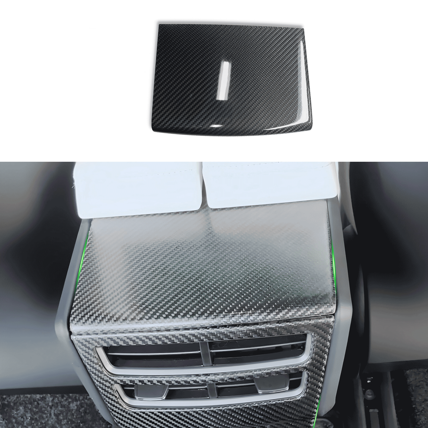 Carbon Fiber Rear Air Vent Upper Cover Cap For Tesla Model S / X