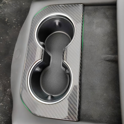 Best Tesla Model S refreshed Carbon Fiber Cup Holder Trim Overlay 