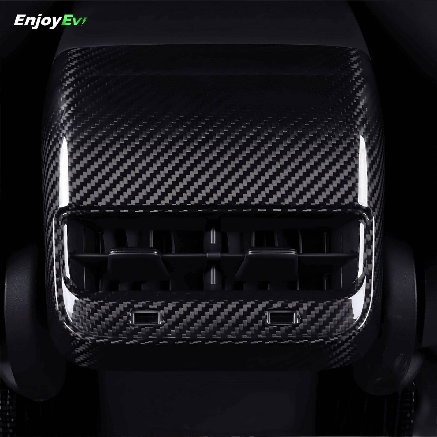 Real Carbon Fiber Rear AC Outlet Cover Wrap for Model 3 Y - EnjoyEV