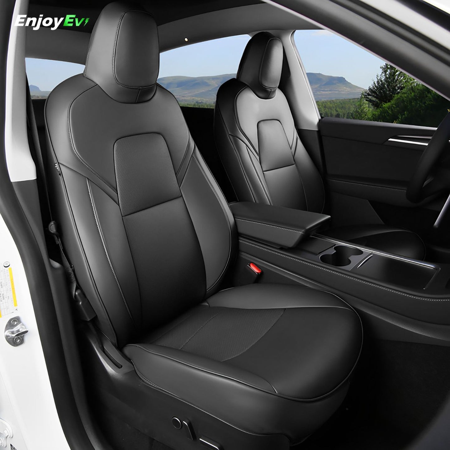 Tesla Model 3 Y Car Seat Cover PU Leather Cover- EnjoyEV