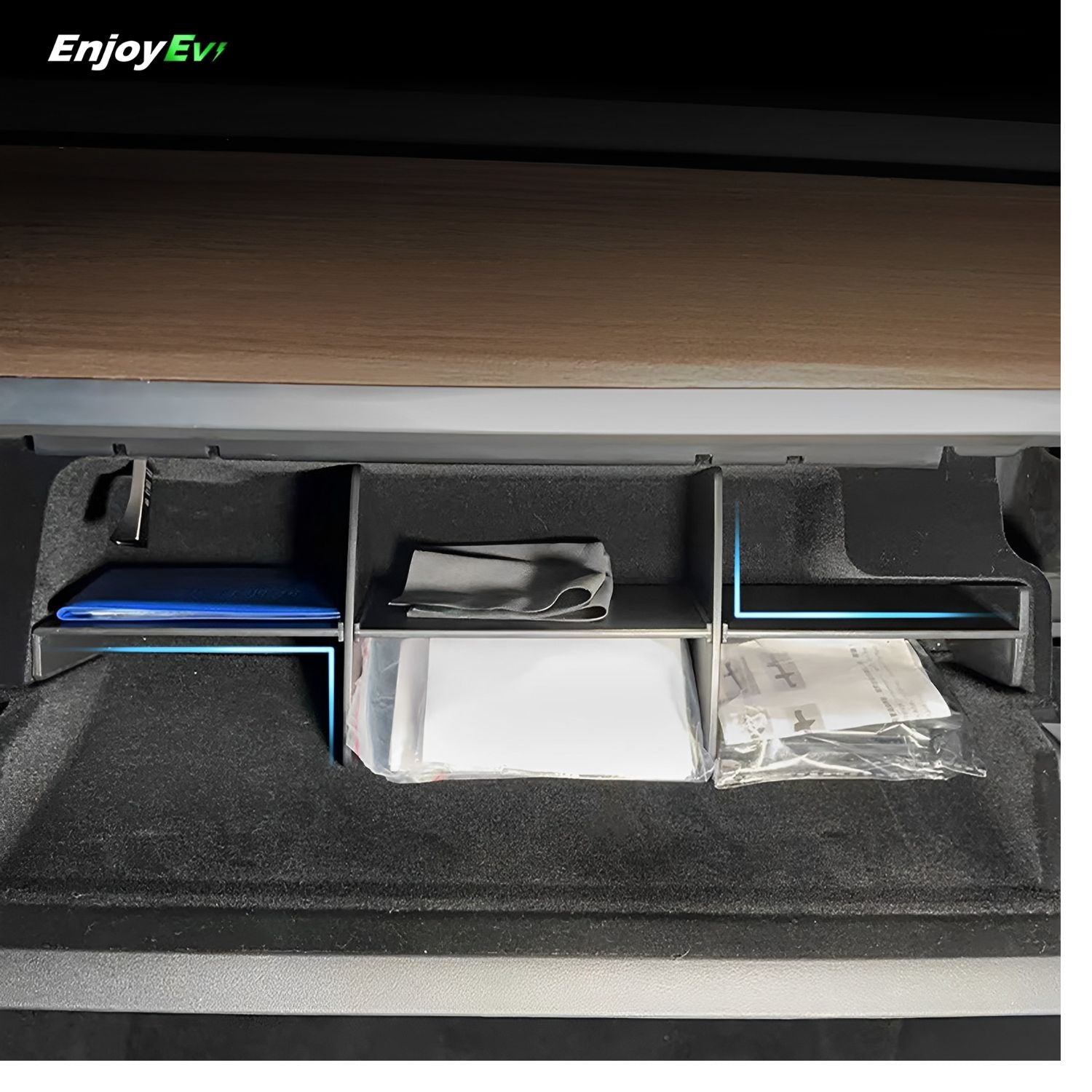 Best Glove Box Organizer Divider for Tesla Model Y&3 - EnjoyEV