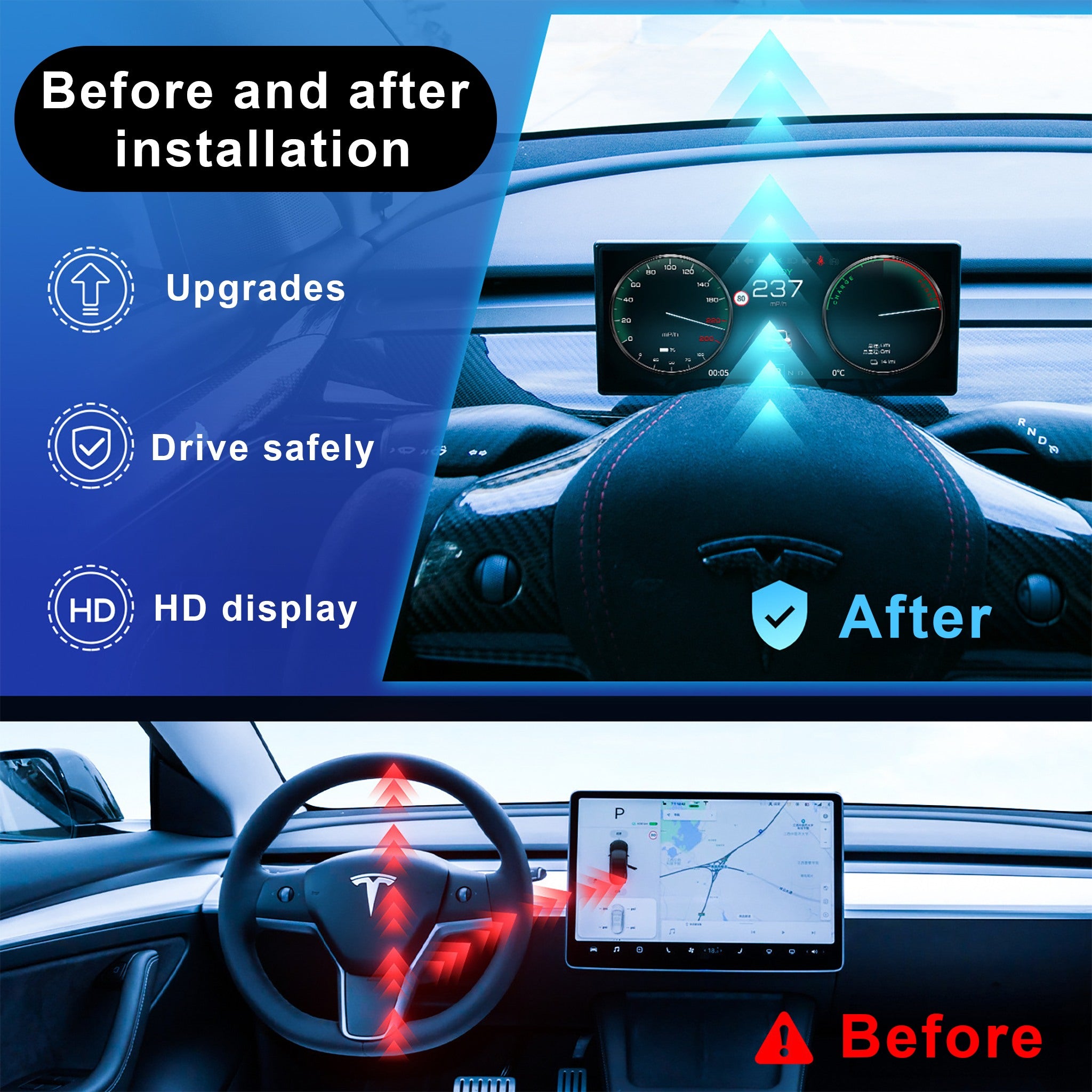 Model Y/3 Center Console Dashboard Touch Screen ( Linux 9.0'') – EnjoyEV