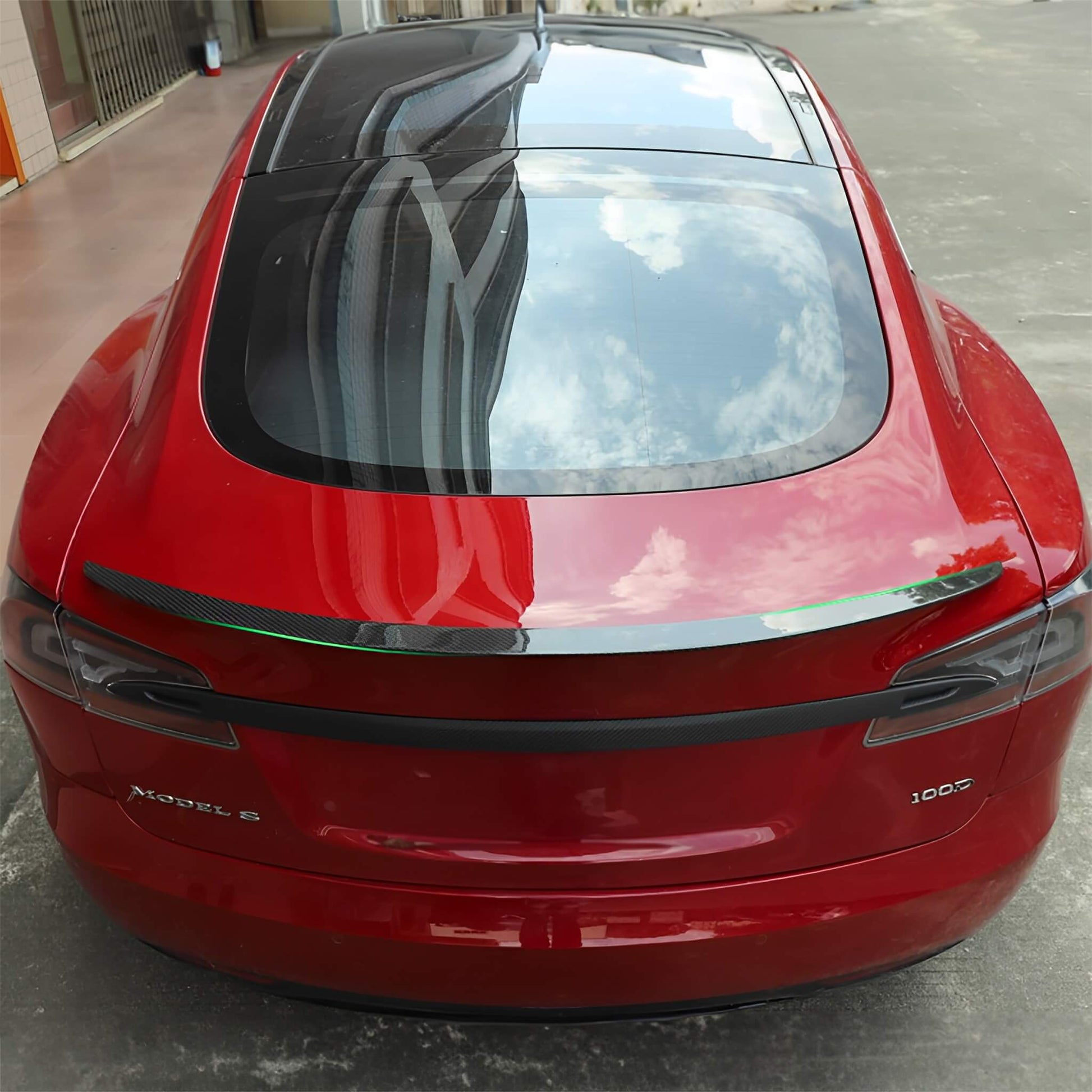 Tesla Model S Carbon Fiber Trunk Chrome Trim Panel