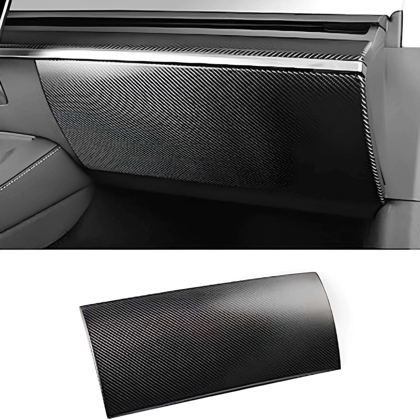 Tesla Model 3 & Y carbon fiber glove box cover - EnjoyEV