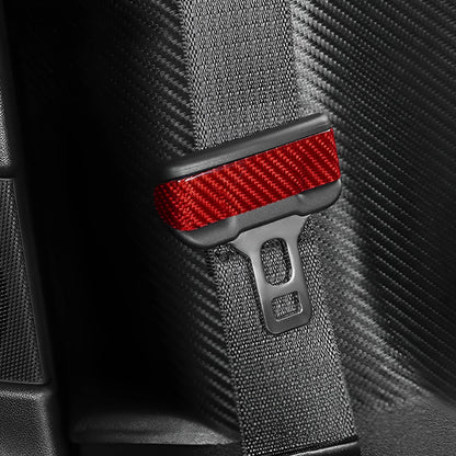 Red Carbon Fiber Seat Belt Cover For Tesla Model 3 & Y - EnjoyEV