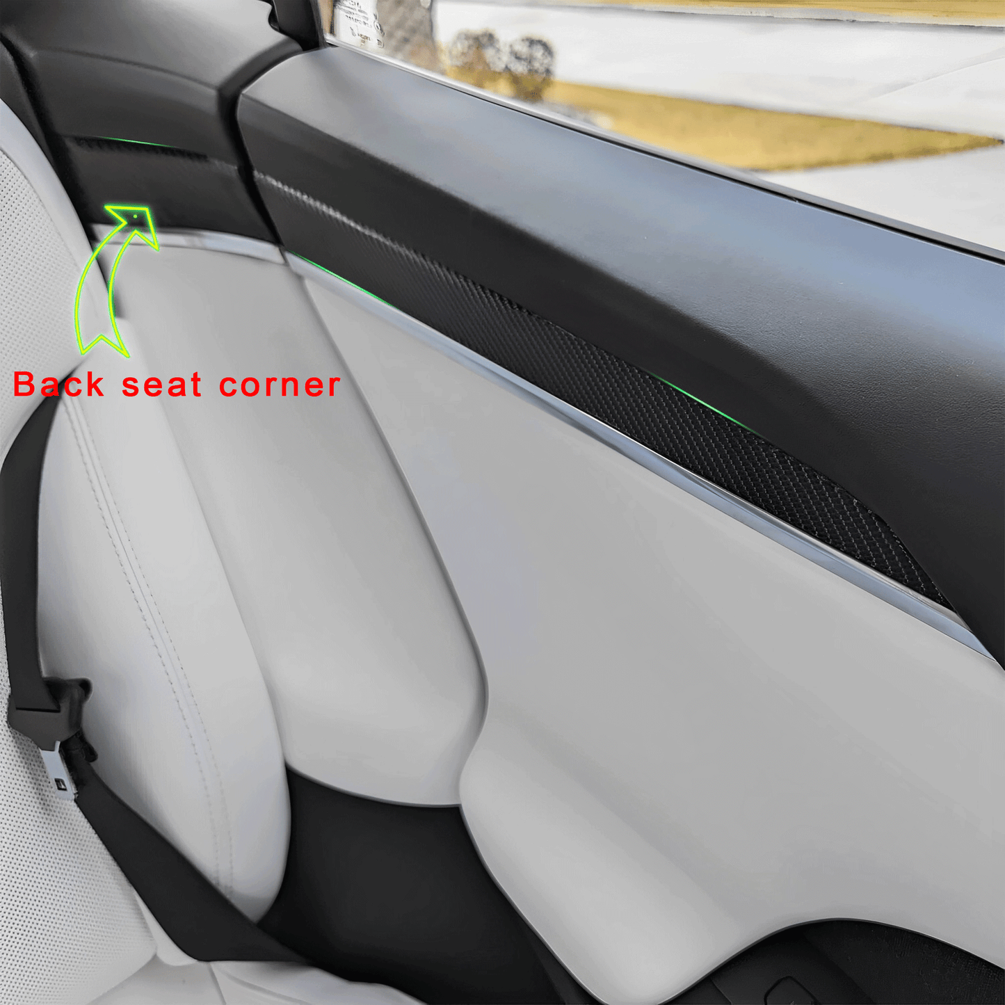 Carbon Fiber back seat corner cover trims for tesla model s/x