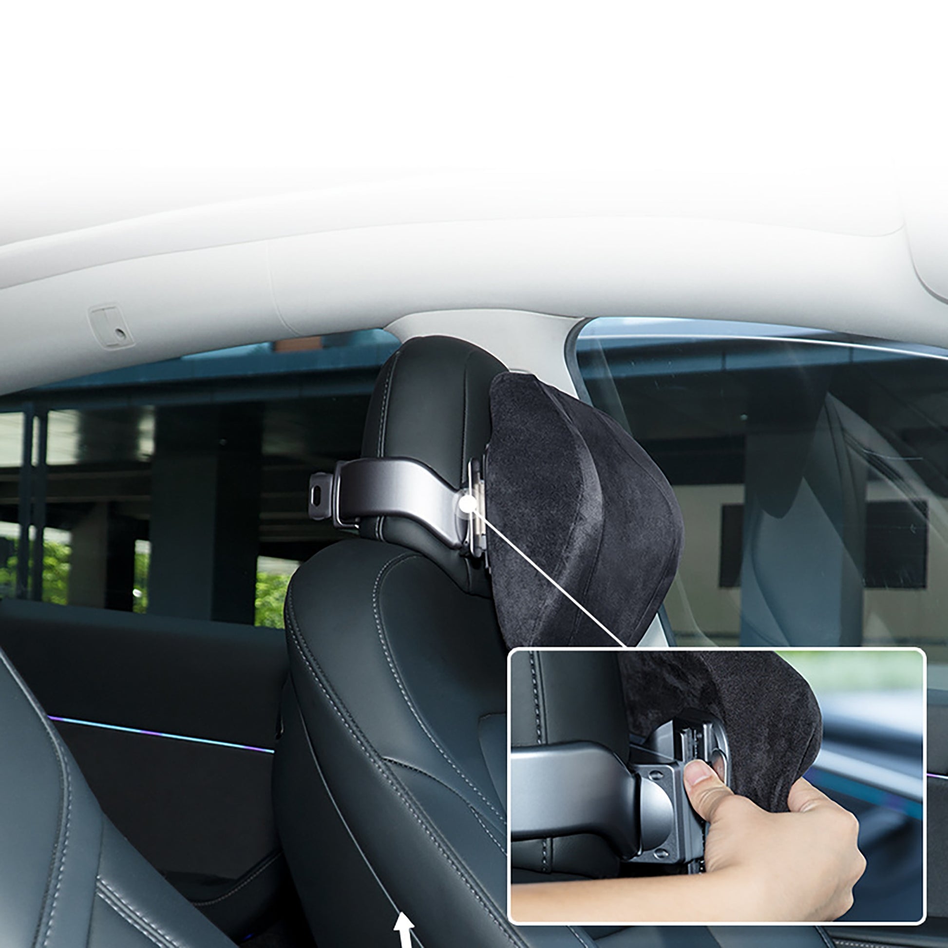 Black Headrest Pillow for Tesla Model Y 3 X S