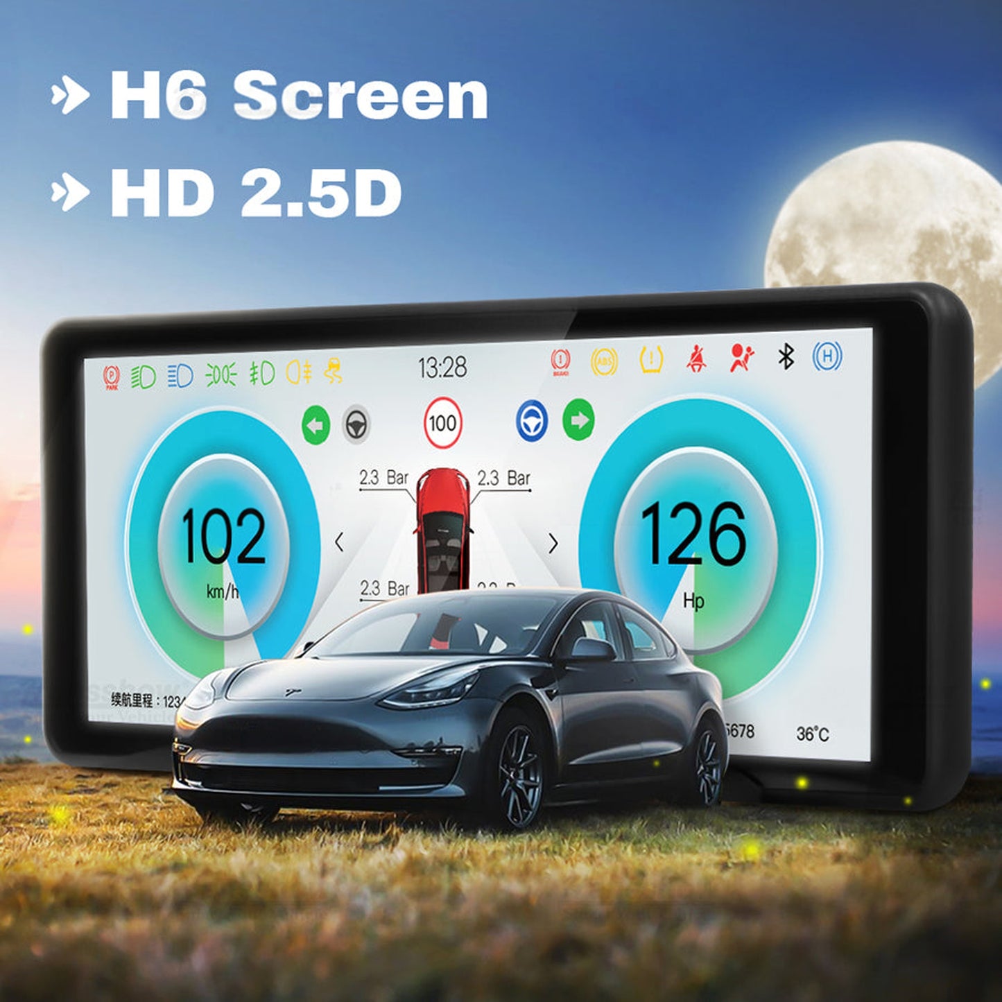 Tesla Model 3 & Y H6 Mini Dash Screen Display