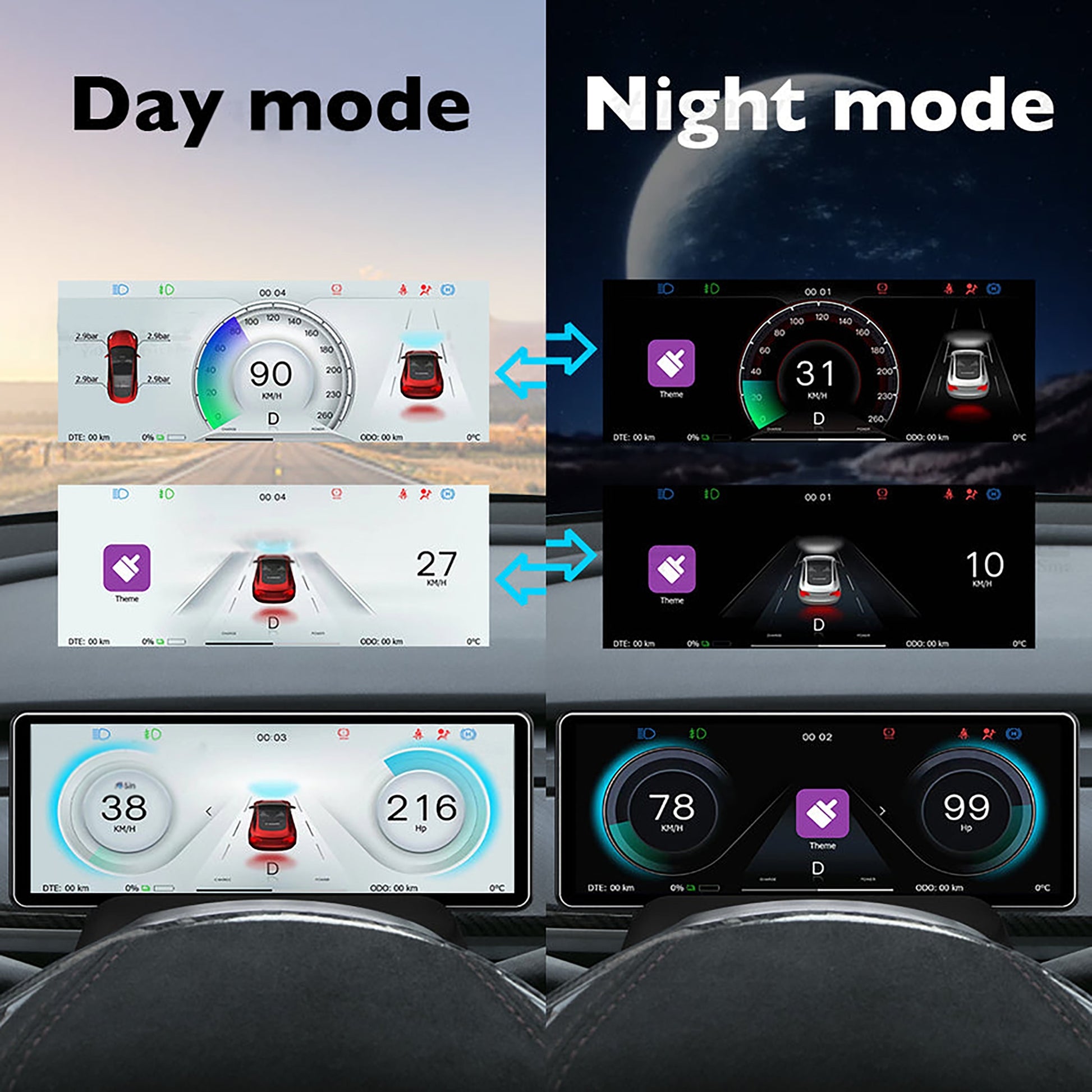 Tesla Model 3 & Y H6 Mini Dash Screen Display