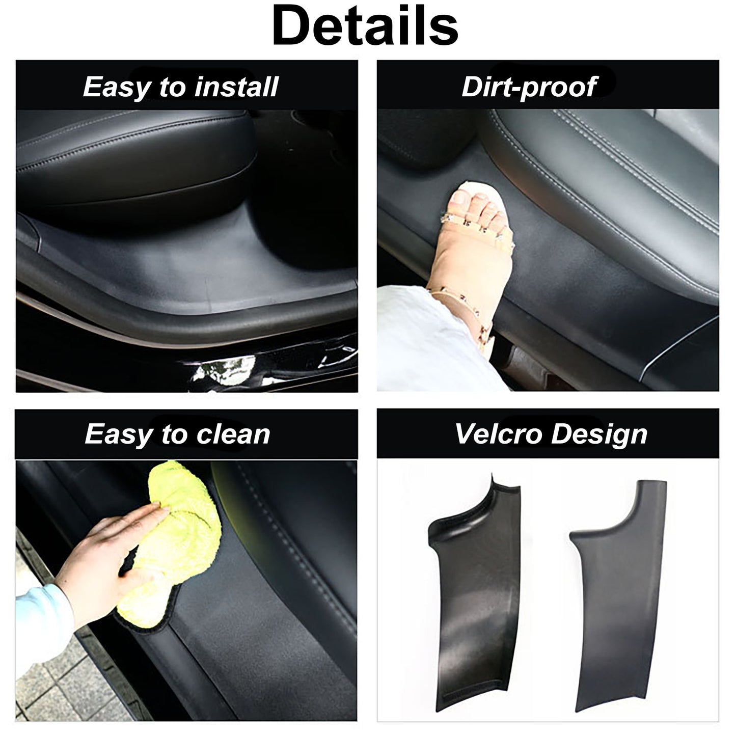  Tesla Model Y & 3 rear back door sill covers wrap- EnjoyEV