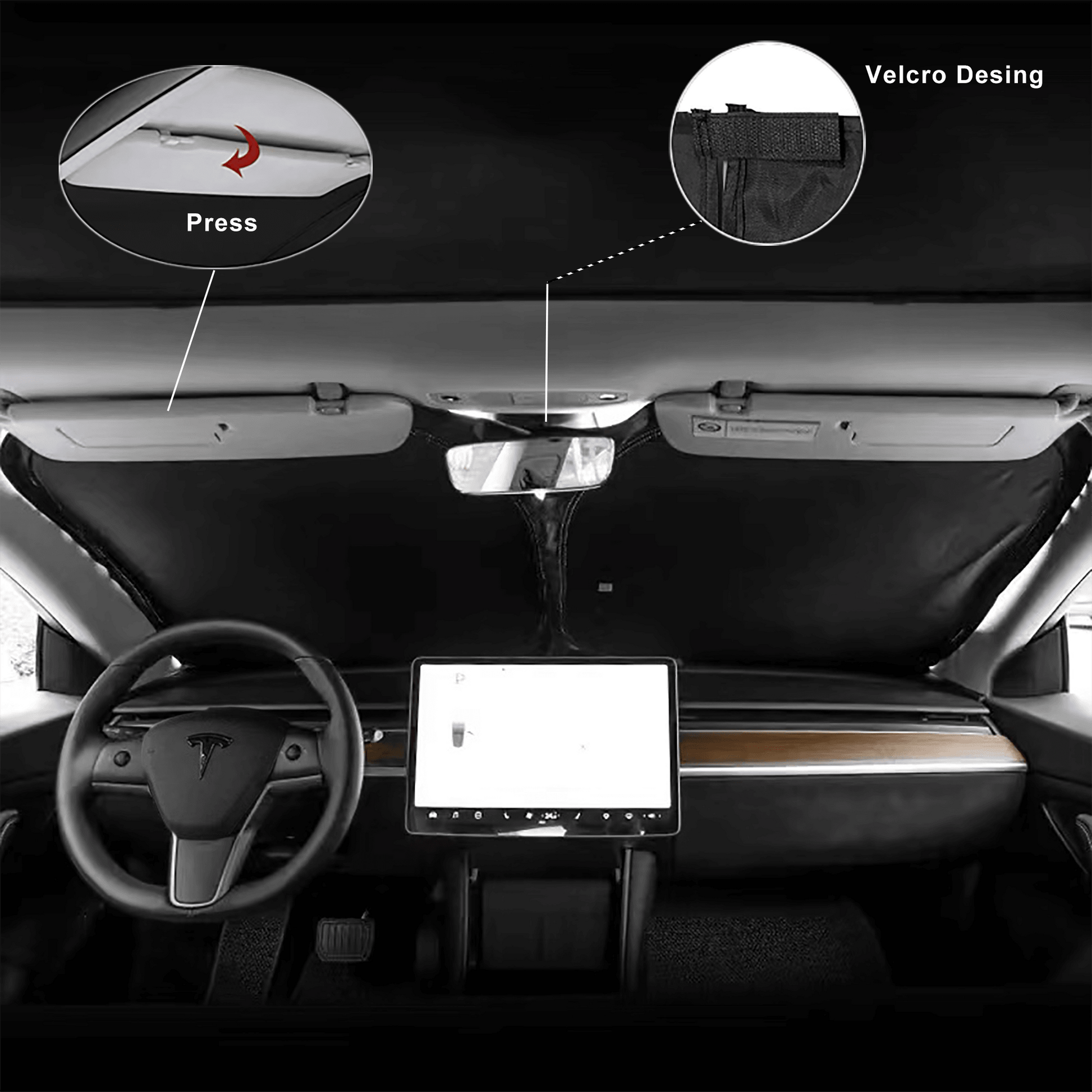 Tesla Model Y/3 Windshield Glass Sunshade - EnjoyEV