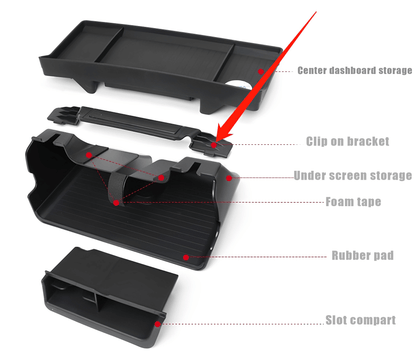 Under Screen Storage Organizer For Tesla Model 3 & Y - EnjoyEV