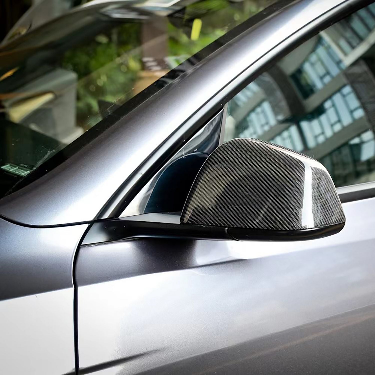 Tesla Side Mirror Cover for Model 3 Real 3K Dry Carbon Fiber Side Rearview Mirror Cap Covers