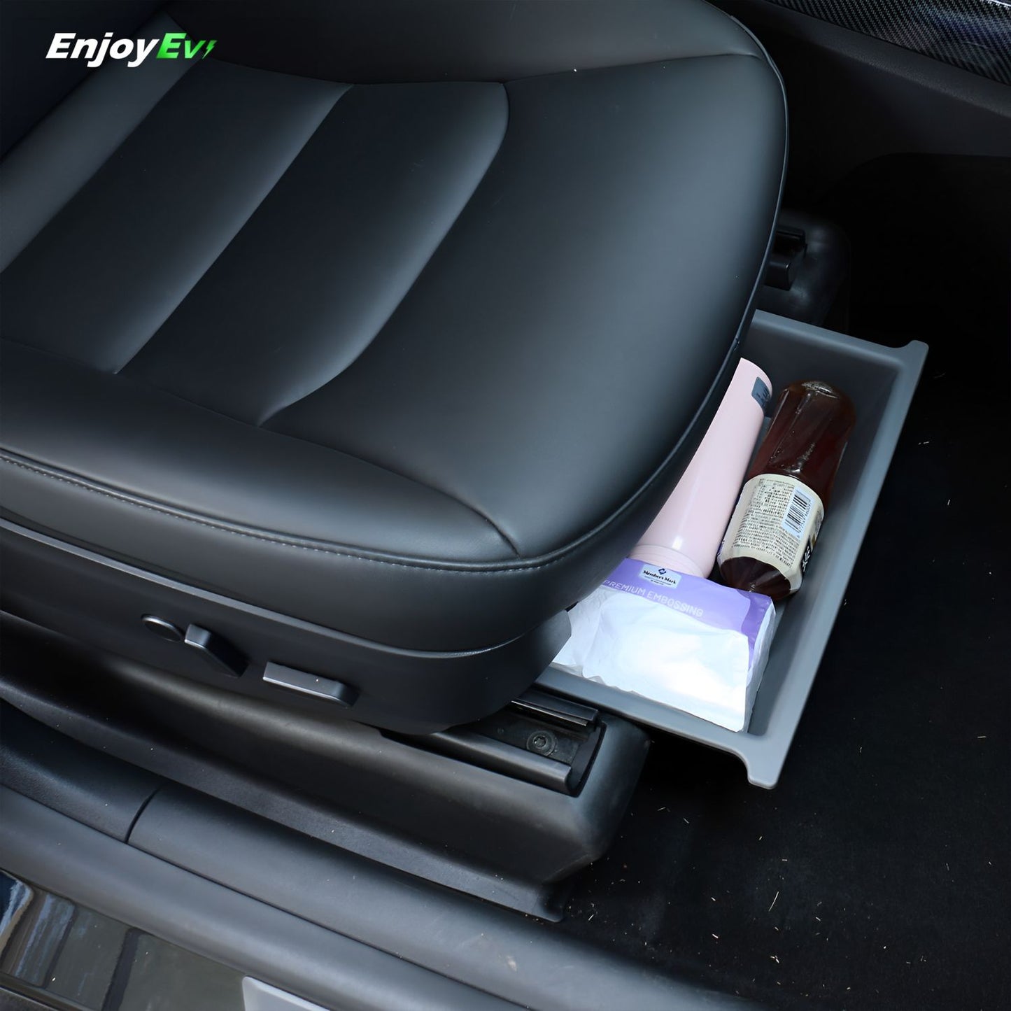 Best Upgraded 2 Layer Underseat Storage Box for Tesla Model Y X - EnjoyEV