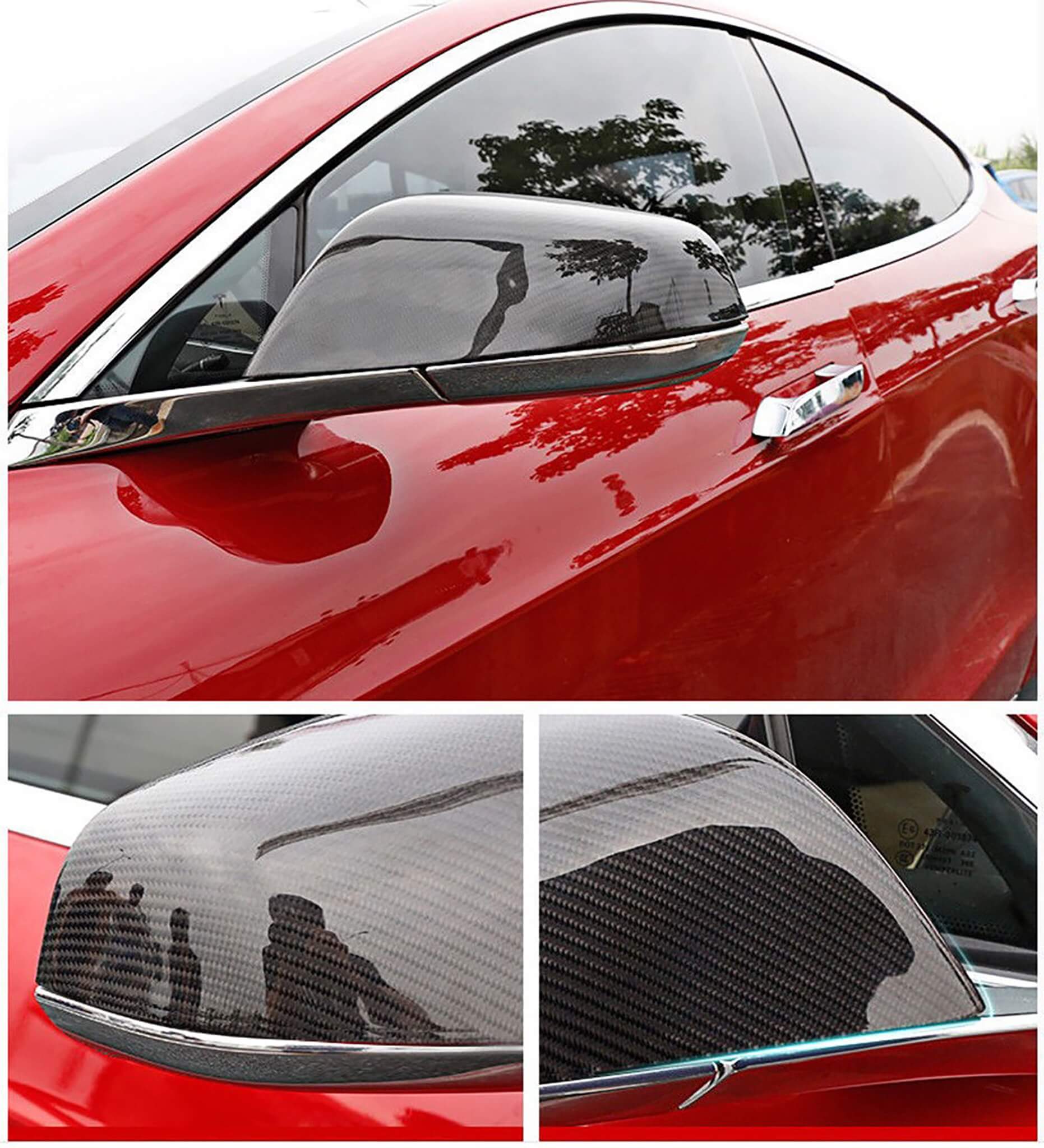 Tesla Model S Real Carbon Fiber Mirror Covers