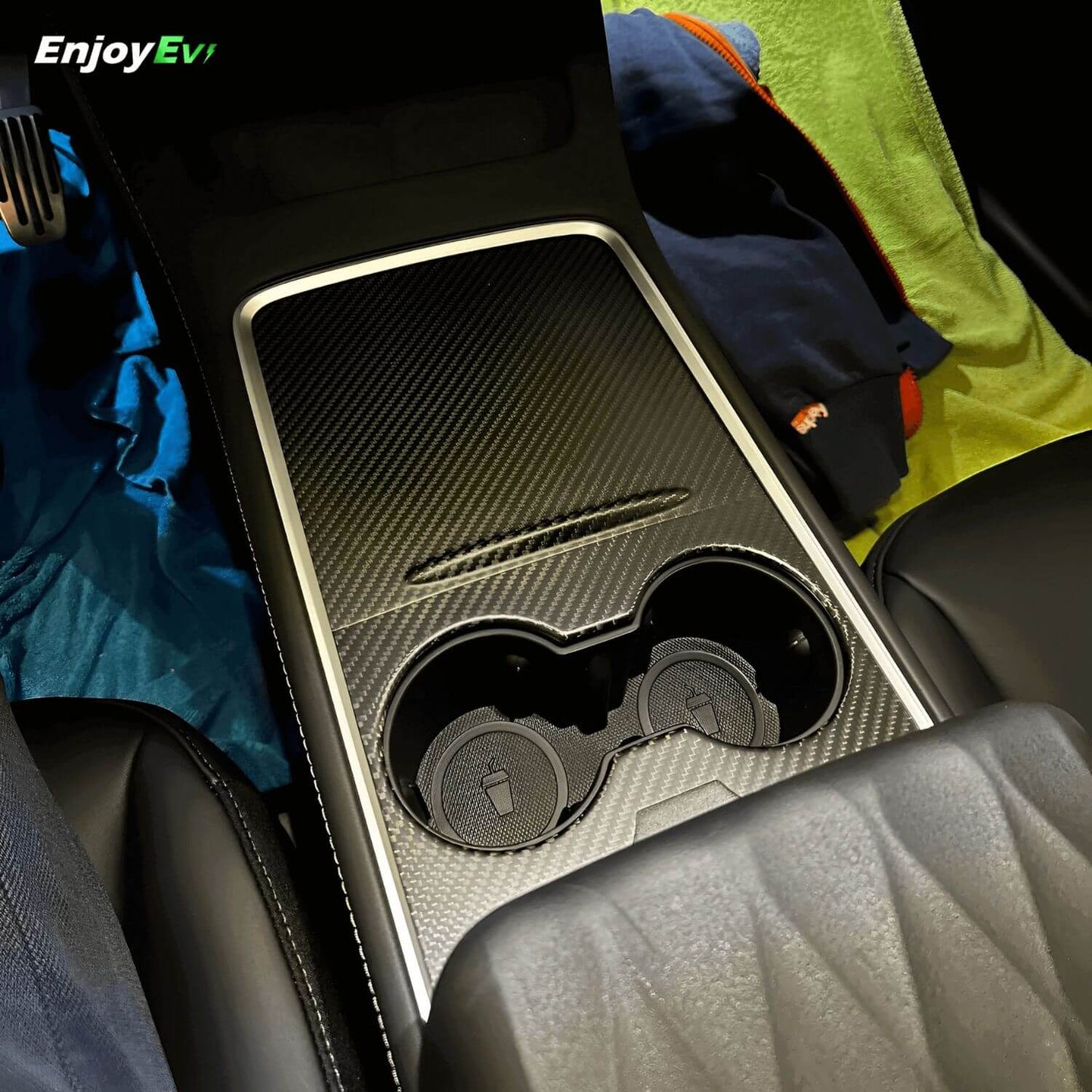 Real Carbon Fiber Model 3 Center Console Accessories- EnjoyEV