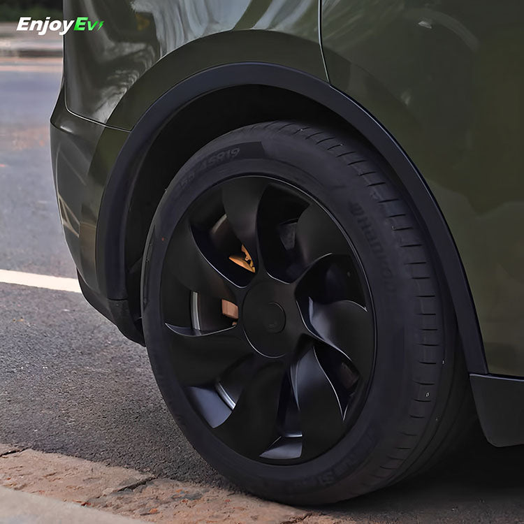 Black Hubcaps For Tesla Model Y 19 '' Gemini Wheels - EnjoyEV