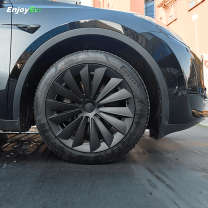 Cyclone Style Hubcaps For Tesla Model Y 19'' Gemini wheels - EnjoyEV